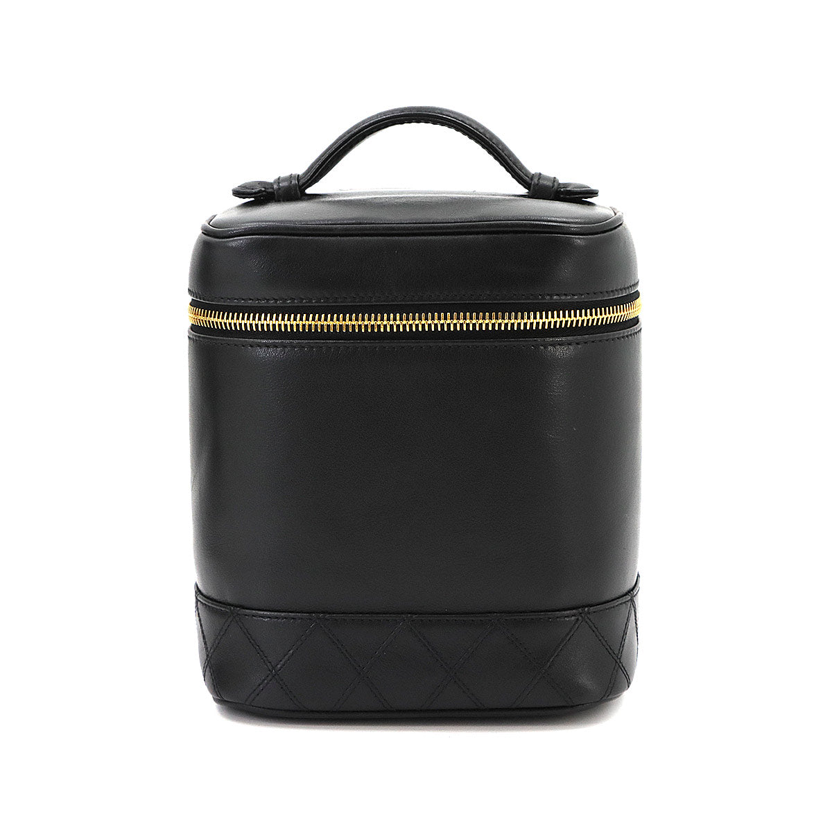 Bicolore Vanity Hand Bag Leather Black A01619 Vintage Purse