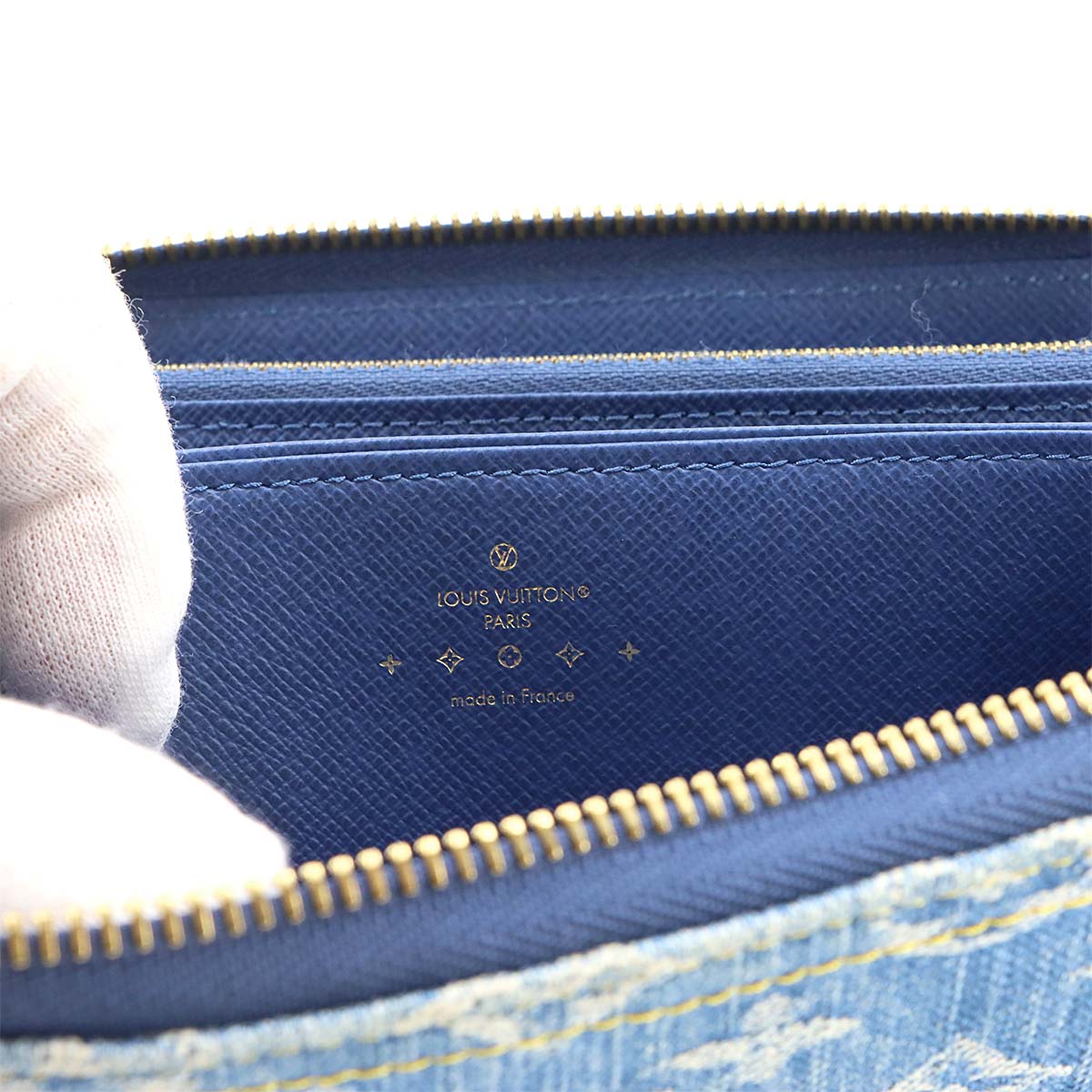 LV Remix Monogram Denim Zippy Wallet Blue M82958