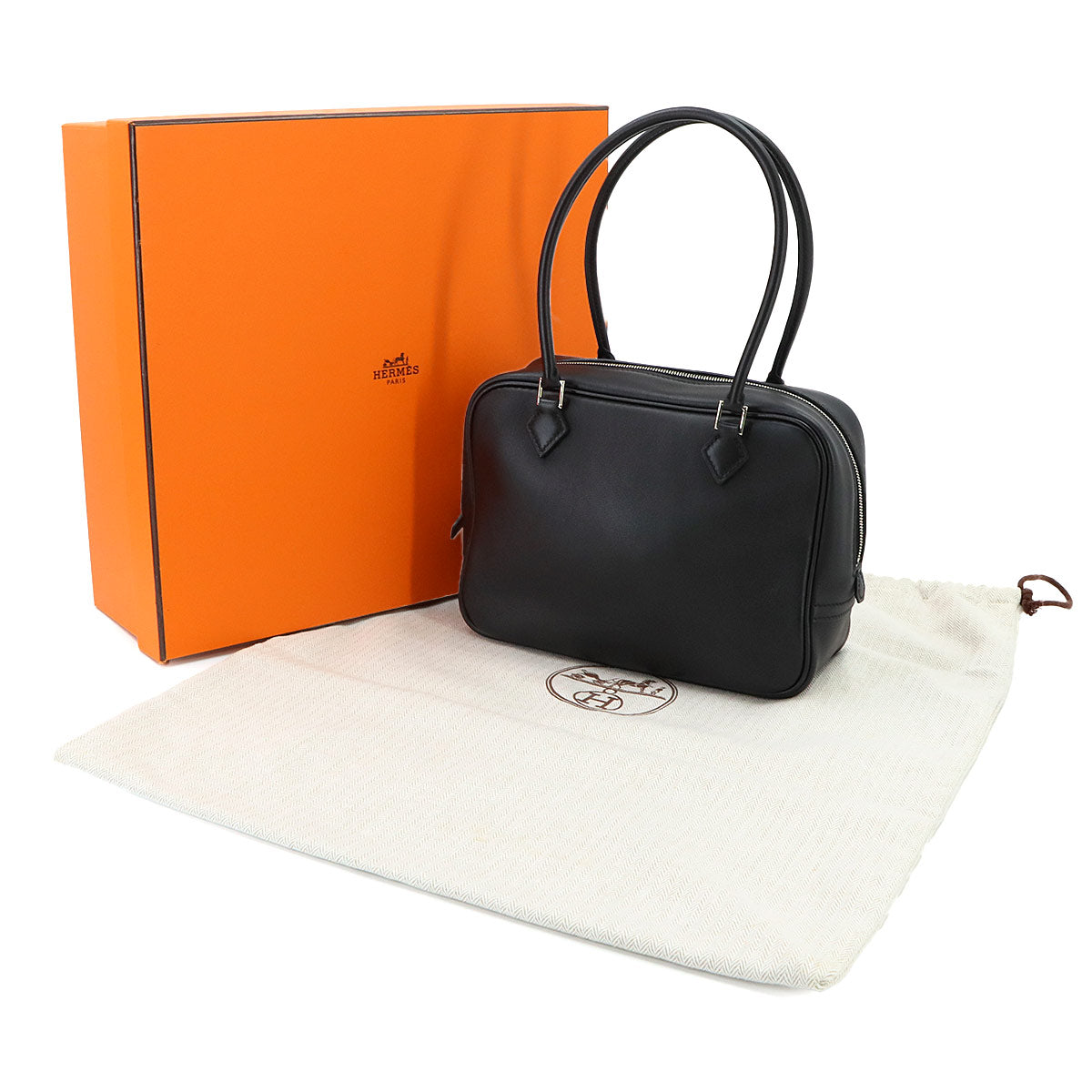 Mini Plume 20 Hand Bag Veau Swift Black Purse