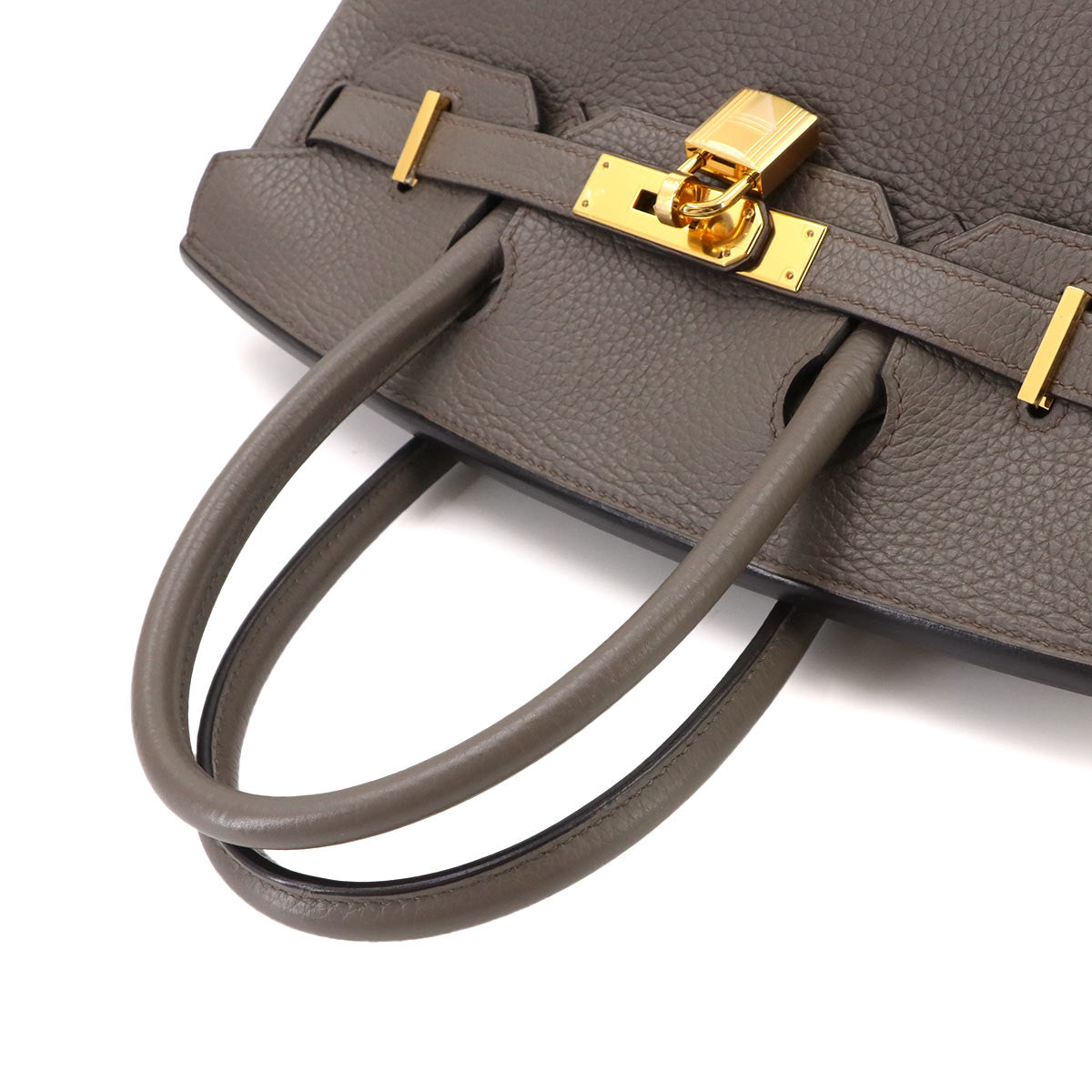 Birkin 30 Taurillon Clemence Etain Hand Bag Grey Purse