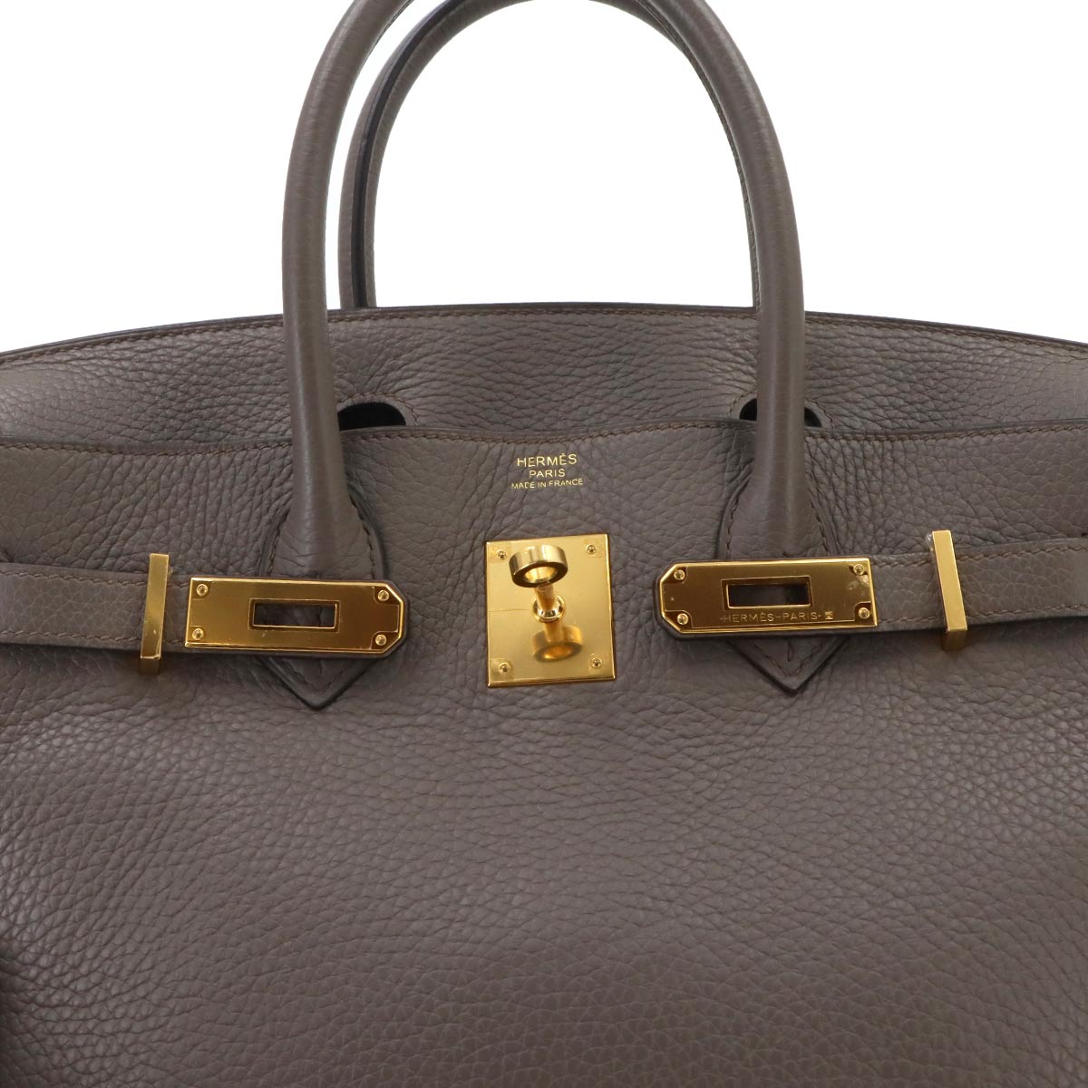Birkin 30 Taurillon Clemence Etain Hand Bag Grey Purse