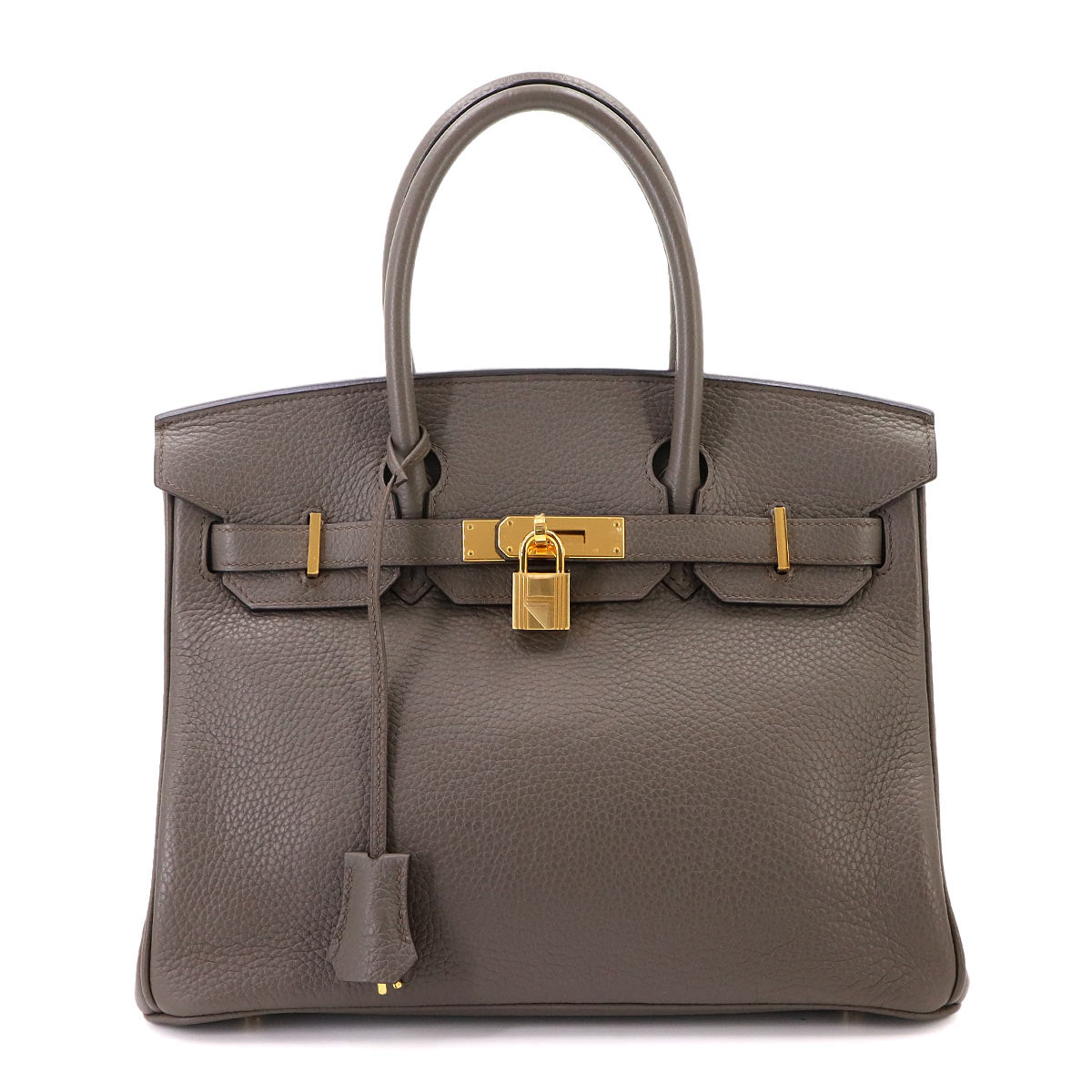 Birkin 30 Taurillon Clemence Etain Hand Bag Grey Purse