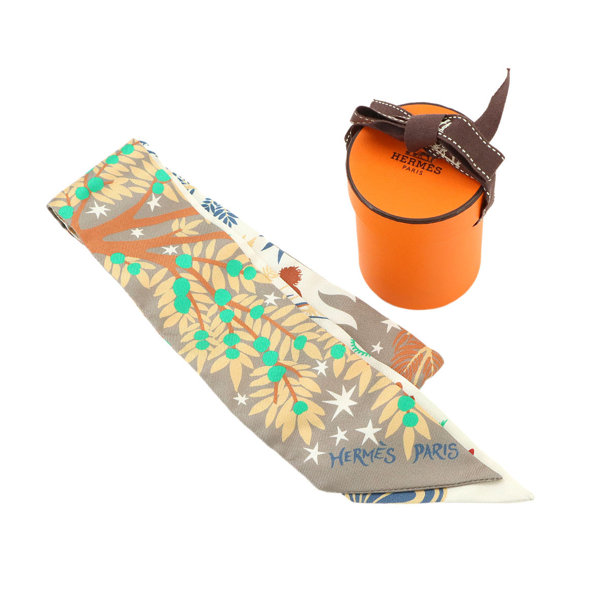Twilly Scarf Sous le Charme d'Orphee baguette Silk Multicolor