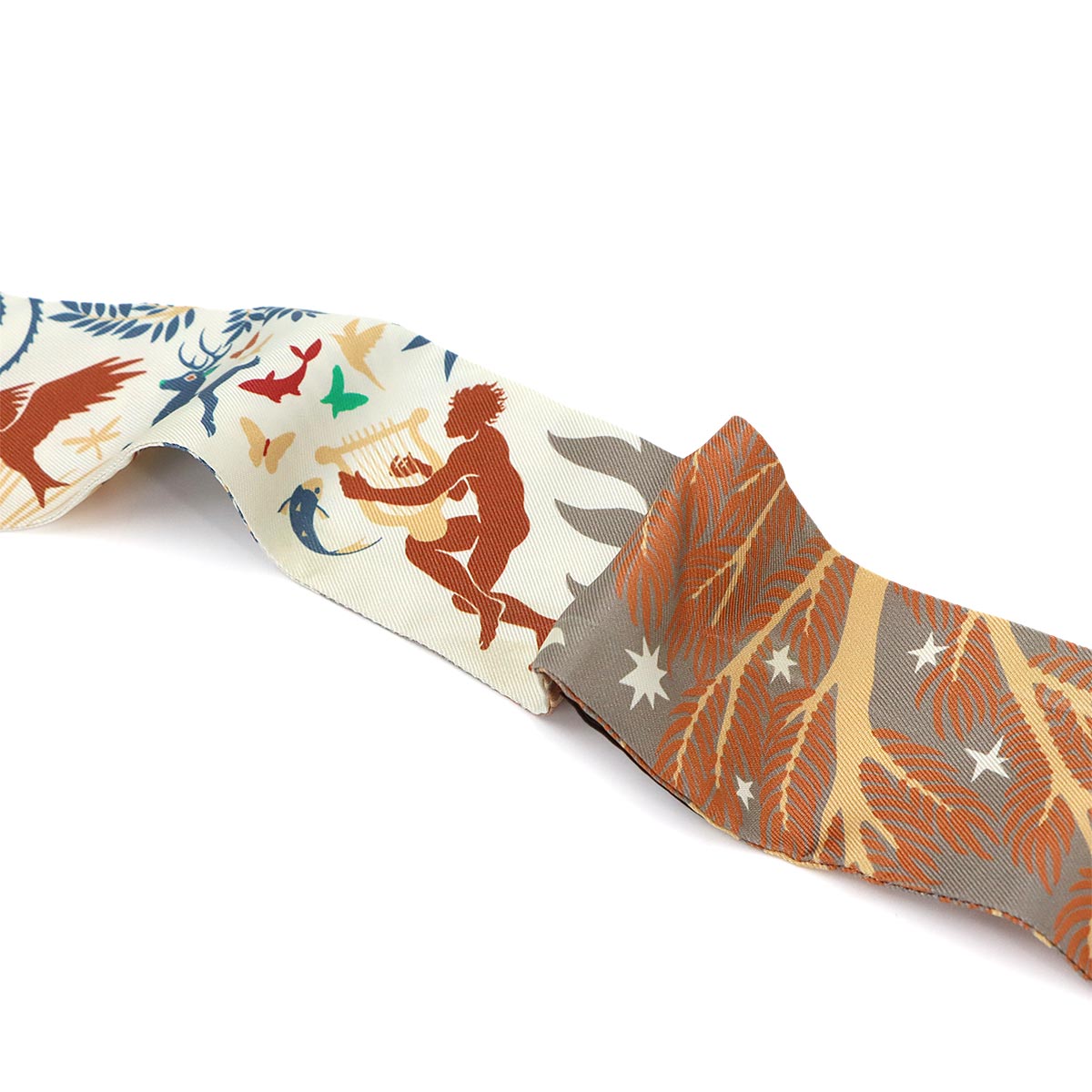 Twilly Scarf Sous le Charme d'Orphee baguette Silk Multicolor