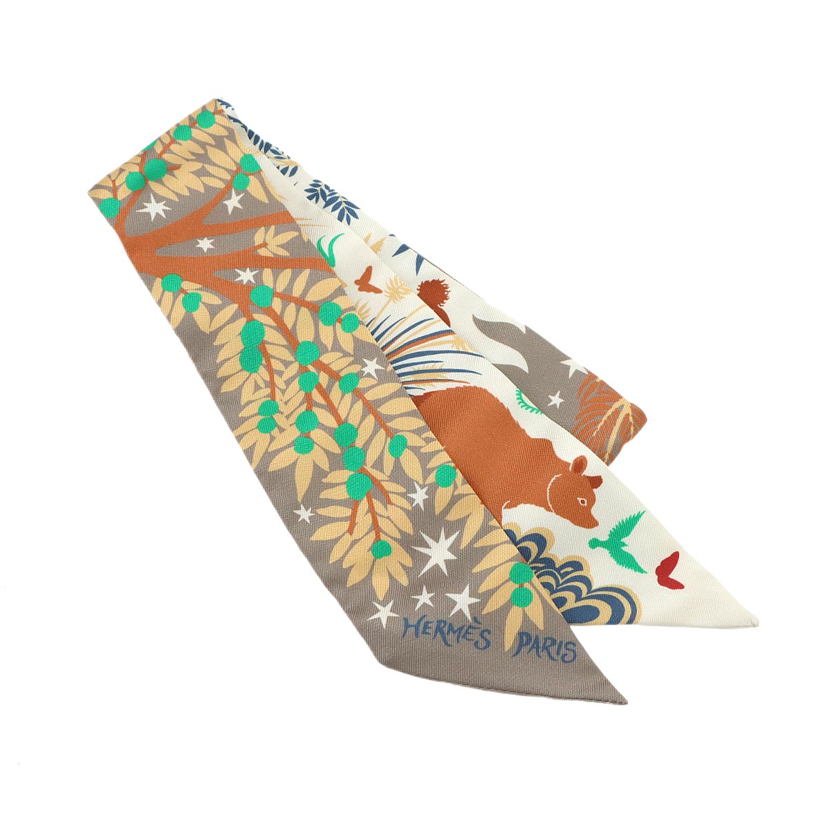 Twilly Scarf Sous le Charme d'Orphee baguette Silk Multicolor