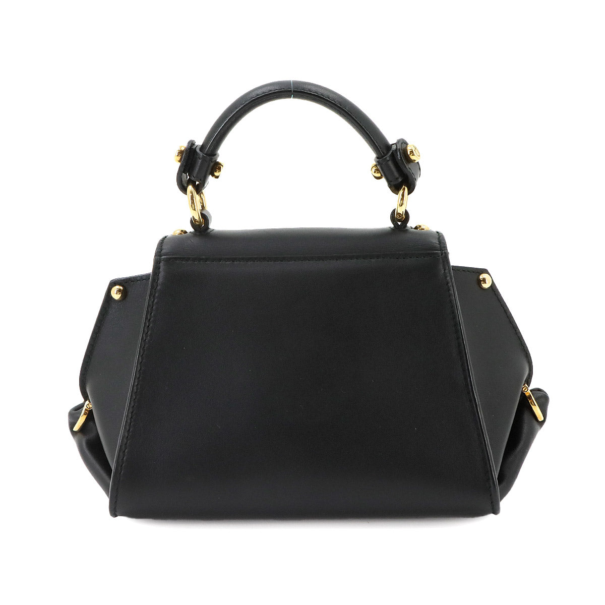 Gancini Mini Sofia Hand Shoulder Bag Leather Black