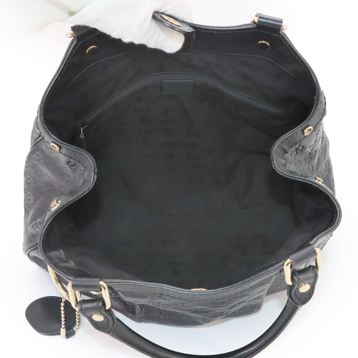 Guccissima Sukey Hand Bag Leather Black 211944 Purse