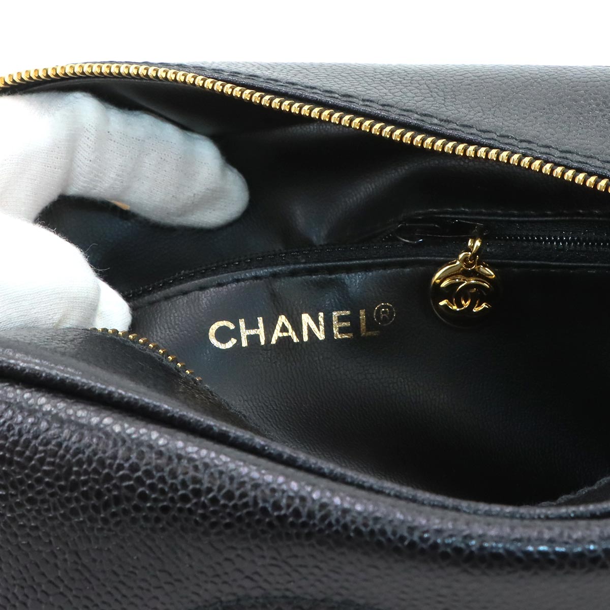 Coco Mark Pouch Leather Black A01996 Purse