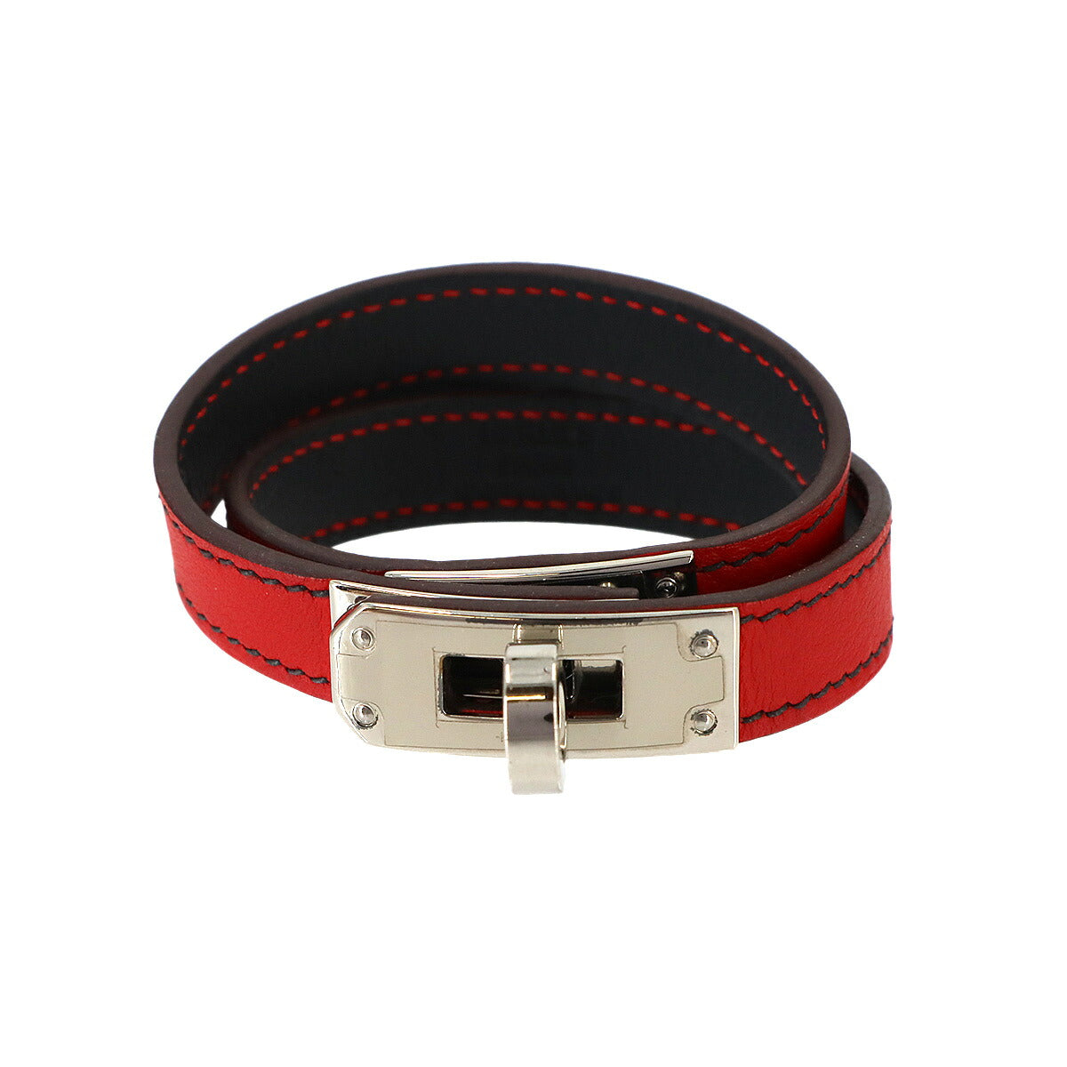 Kelly Double Tour Bracelet Swift Red Navy T2 Accessory