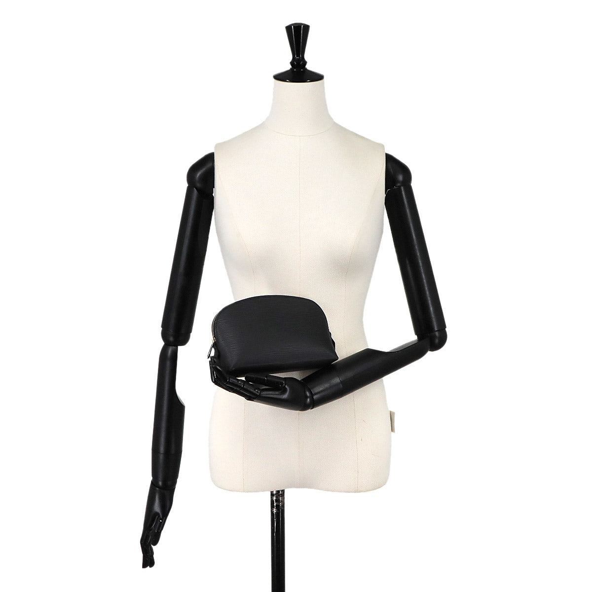 Epi Pochette Cosmetic Pouch Leather Black M41348