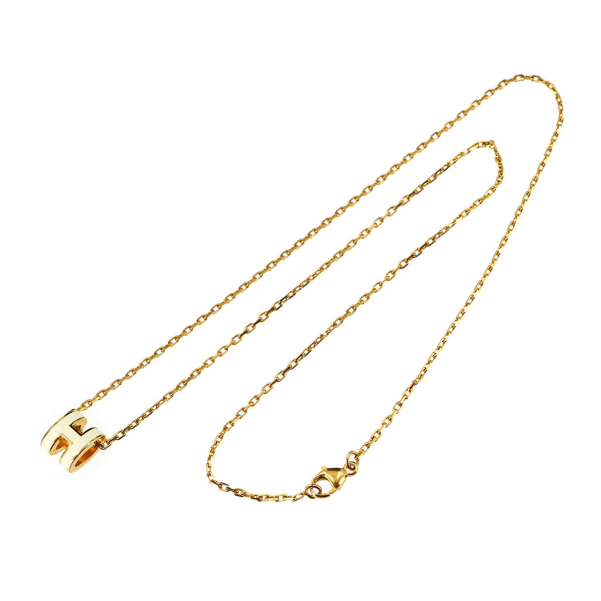 Mini Pop H Chain Necklace White Gold Accessory