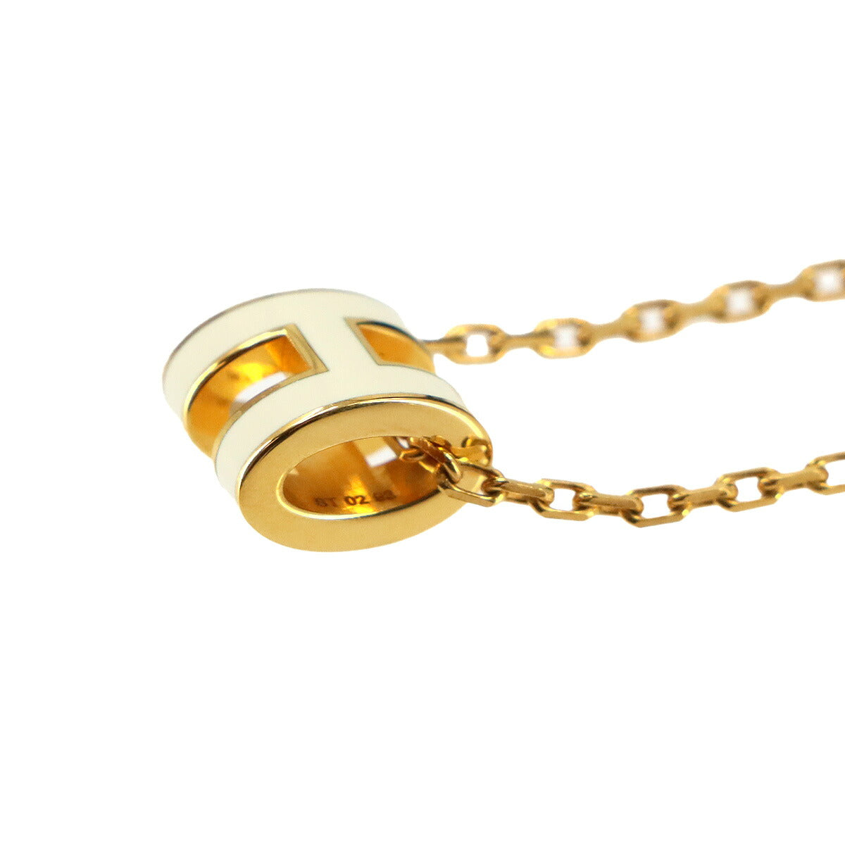 Mini Pop H Chain Necklace White Gold Accessory