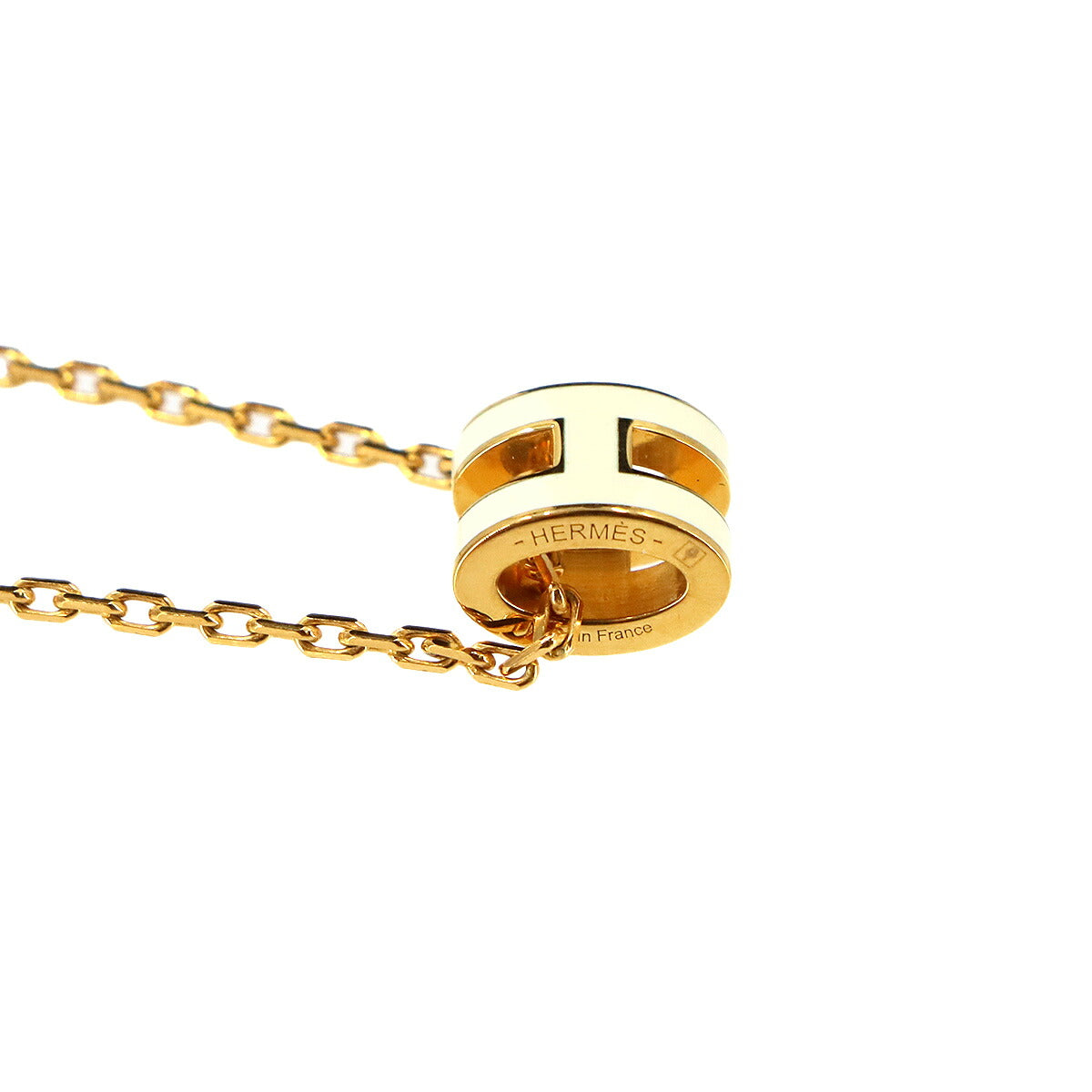 Mini Pop H Chain Necklace White Gold Accessory