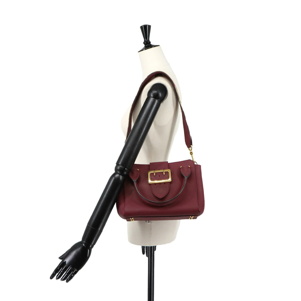 Buckle Hand Shoulder Bag Leather Red 4029024 Purse