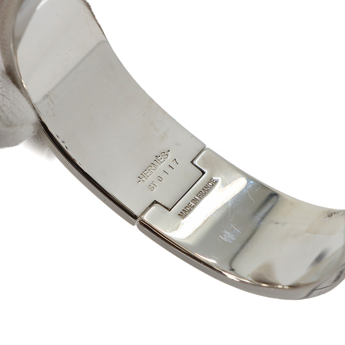 HERMES Clic Clac H GM Bangle Pink Silver Accessory