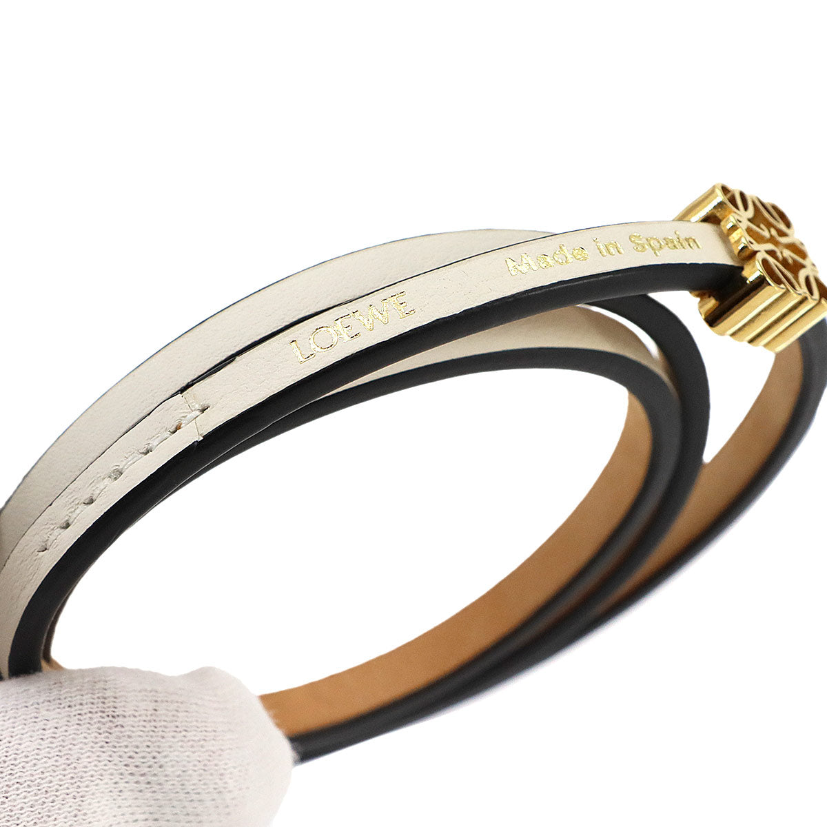 Anagram Bombe twist bracelet Leather White