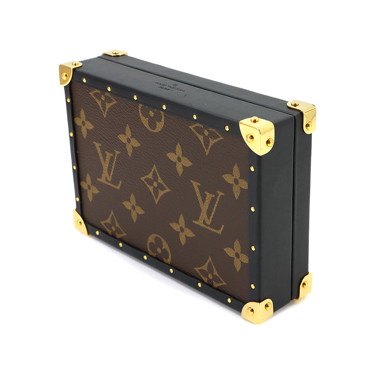 Monogram Jewelry Box Trunk Wood Velvet Brown GI0555