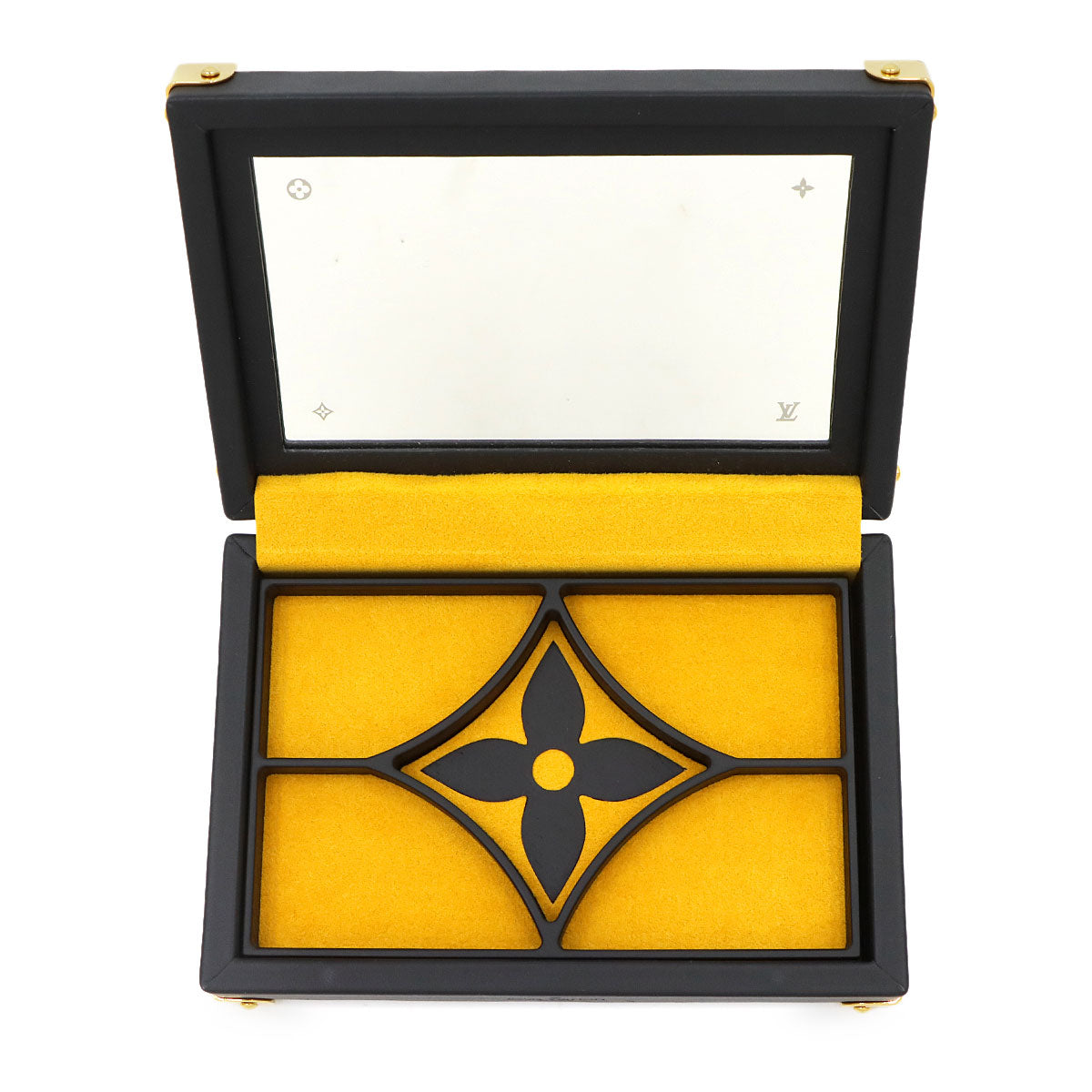 Monogram Jewelry Box Trunk Wood Velvet Brown GI0555