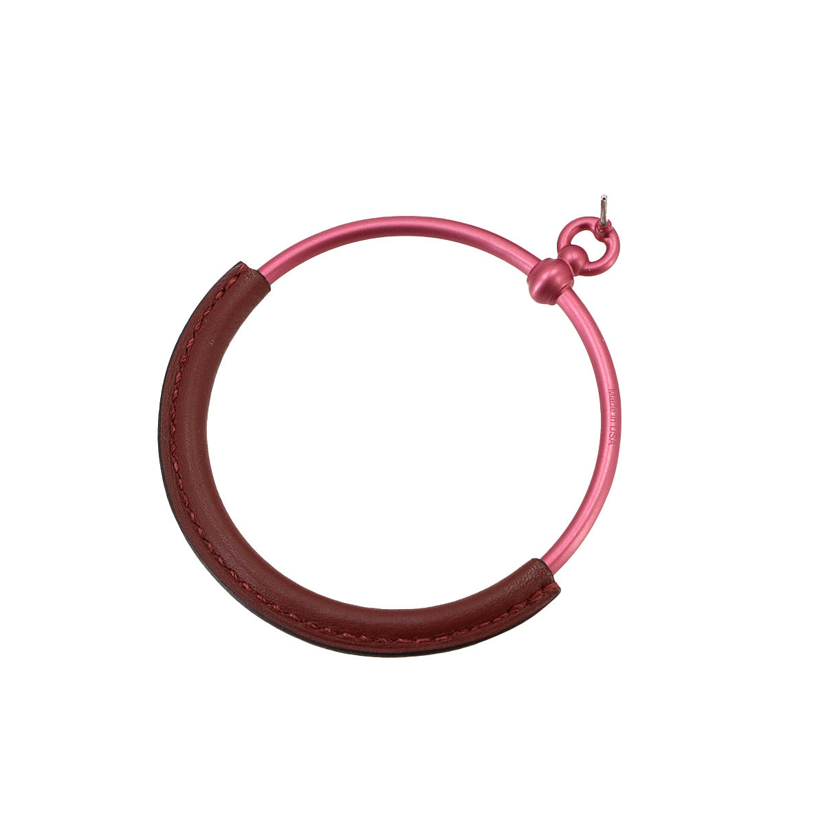 Loop GM Earrings Veau Swift Rouge H Pink Accessory