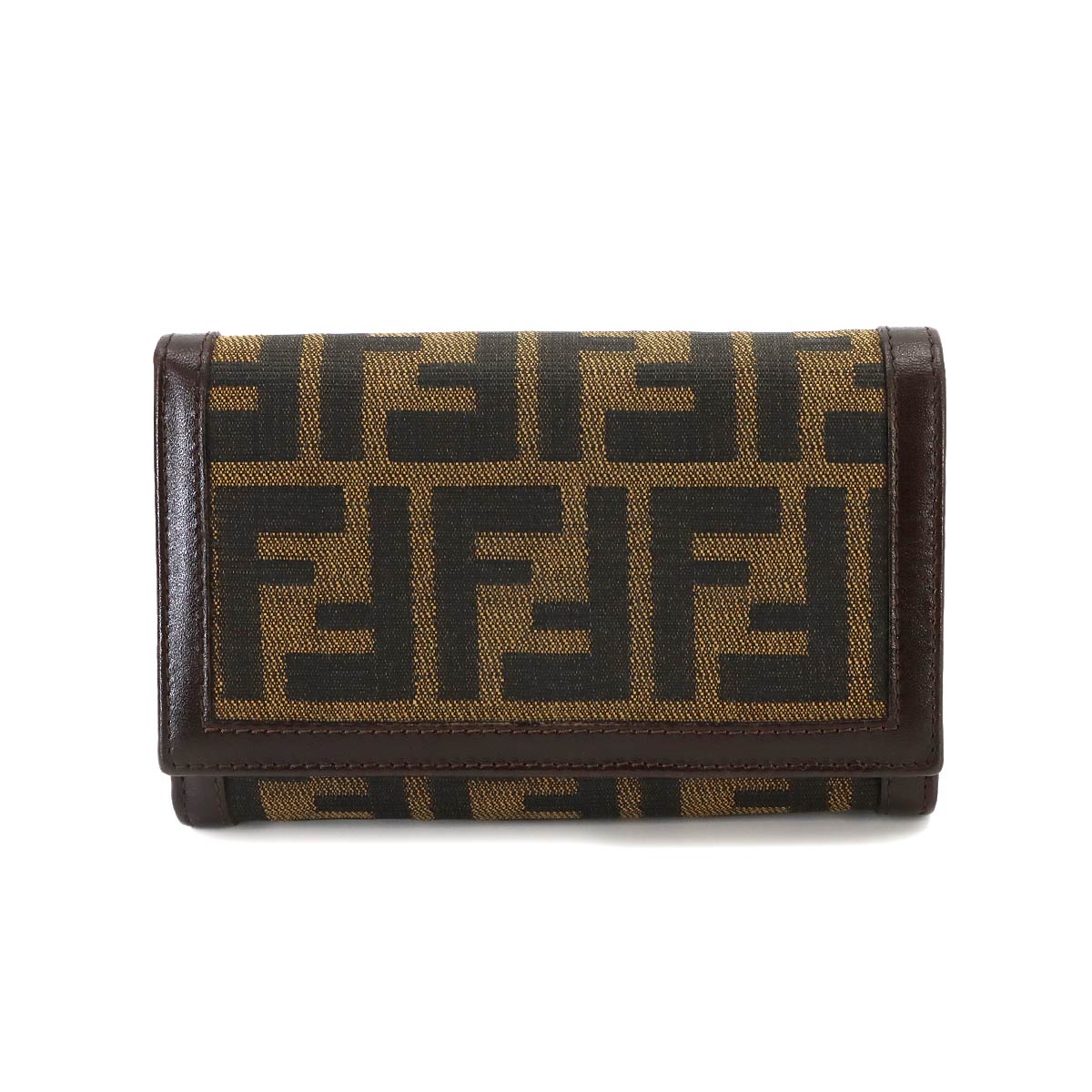 Zucca Long Wallet Canvas Leather Brown Purse