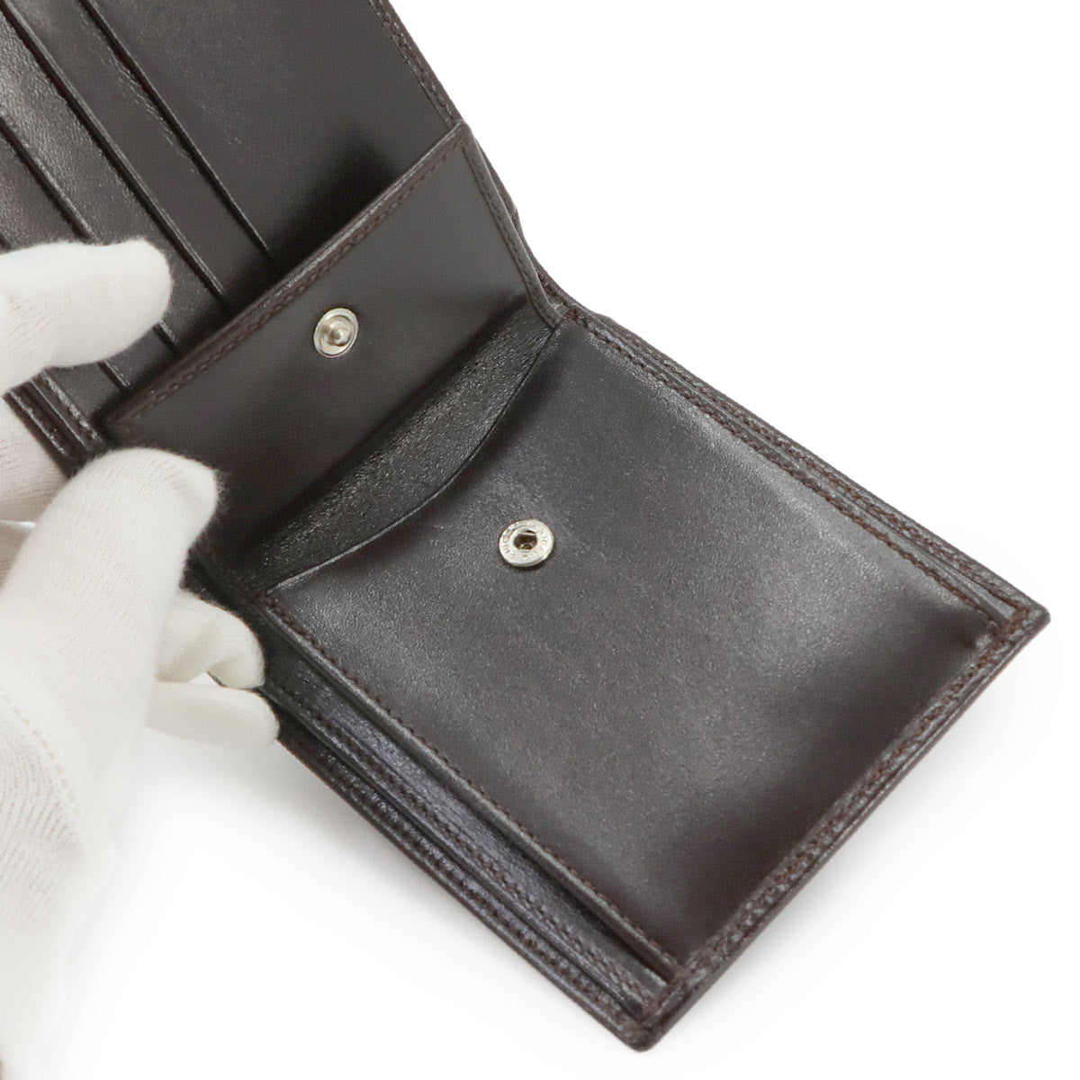 Zucca Compact Wallet Canvas Leather Brown 01445 Purse
