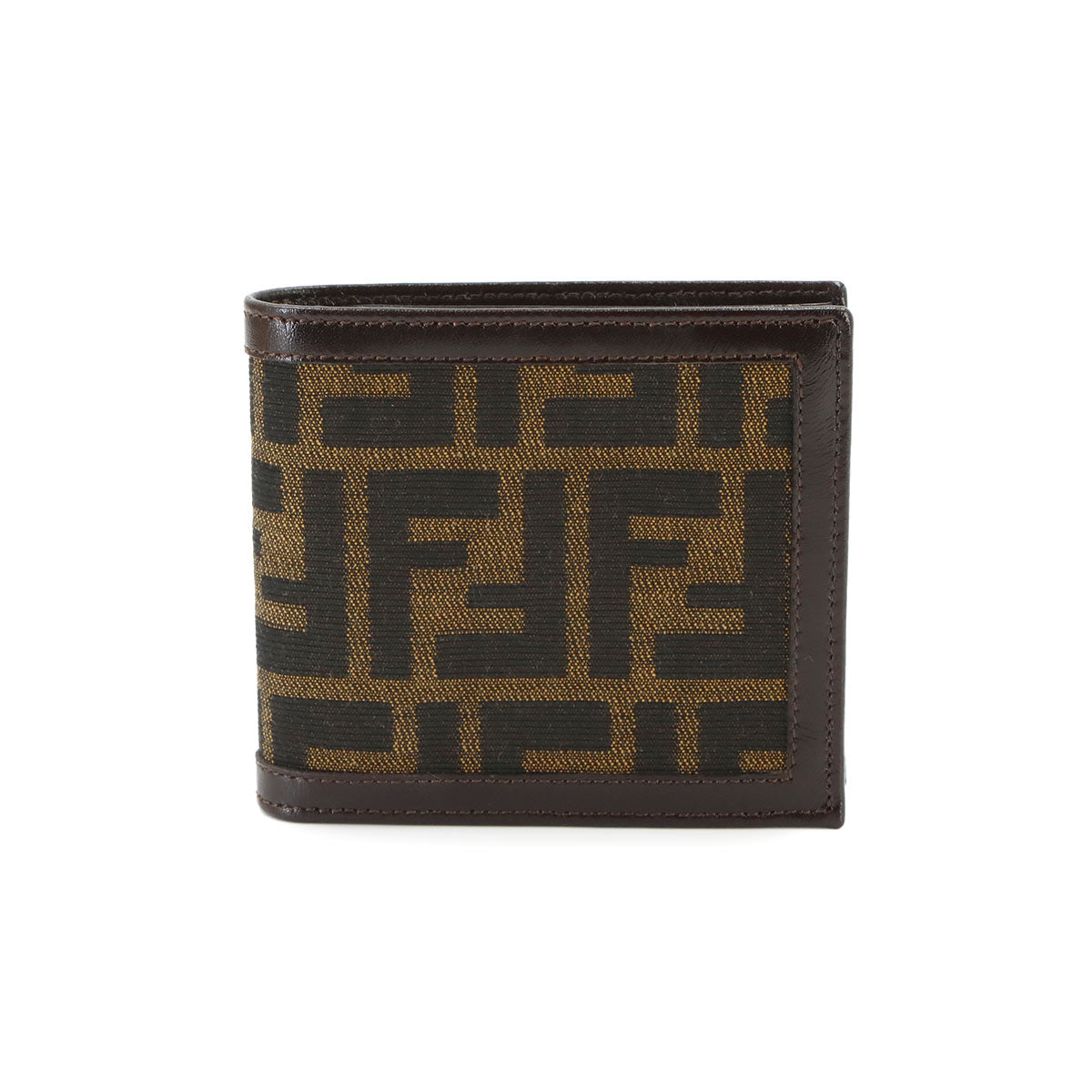 Zucca Compact Wallet Canvas Leather Brown 01445 Purse