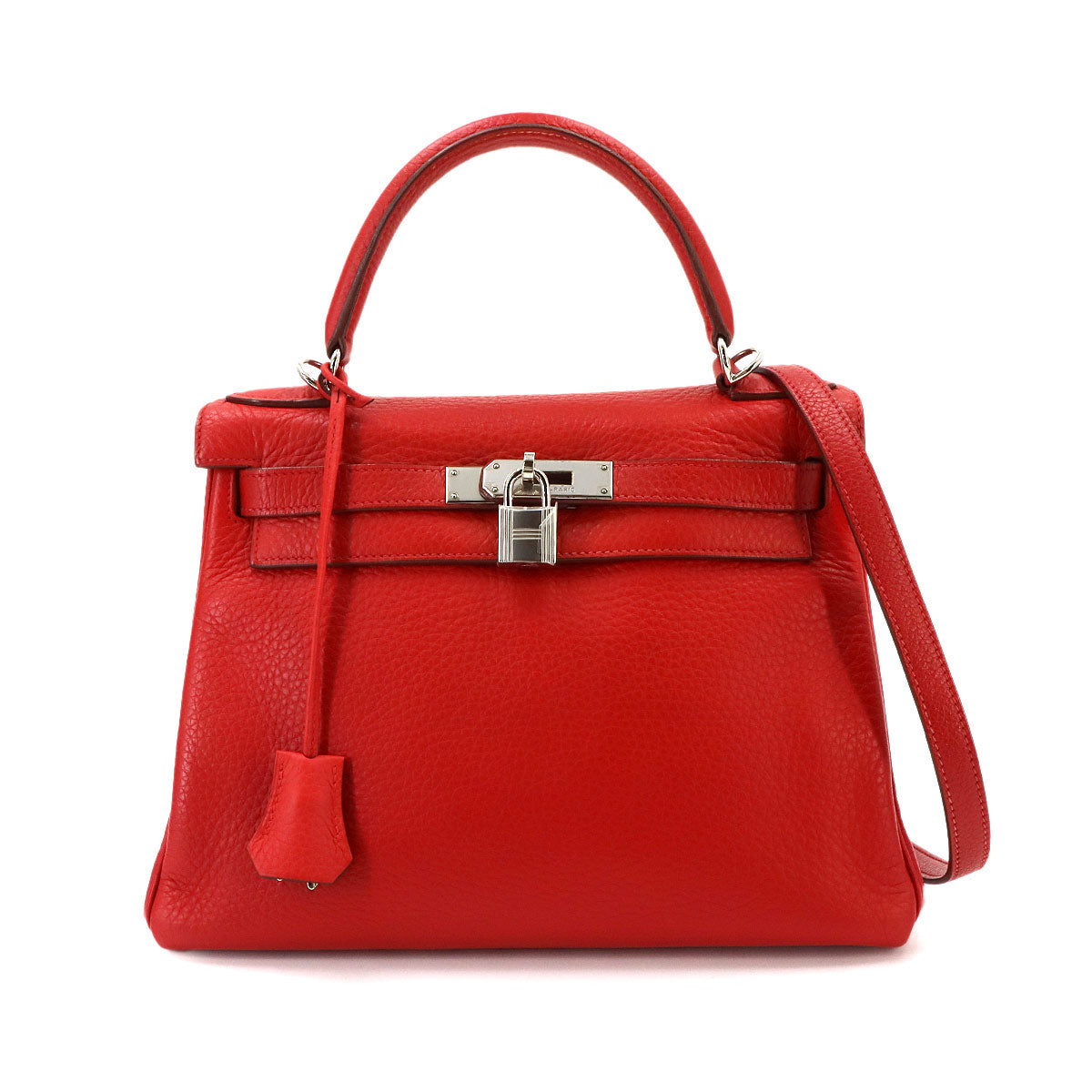 Kelly 28 Taurillon Clemence Red 2way Hand Shoulder Bag