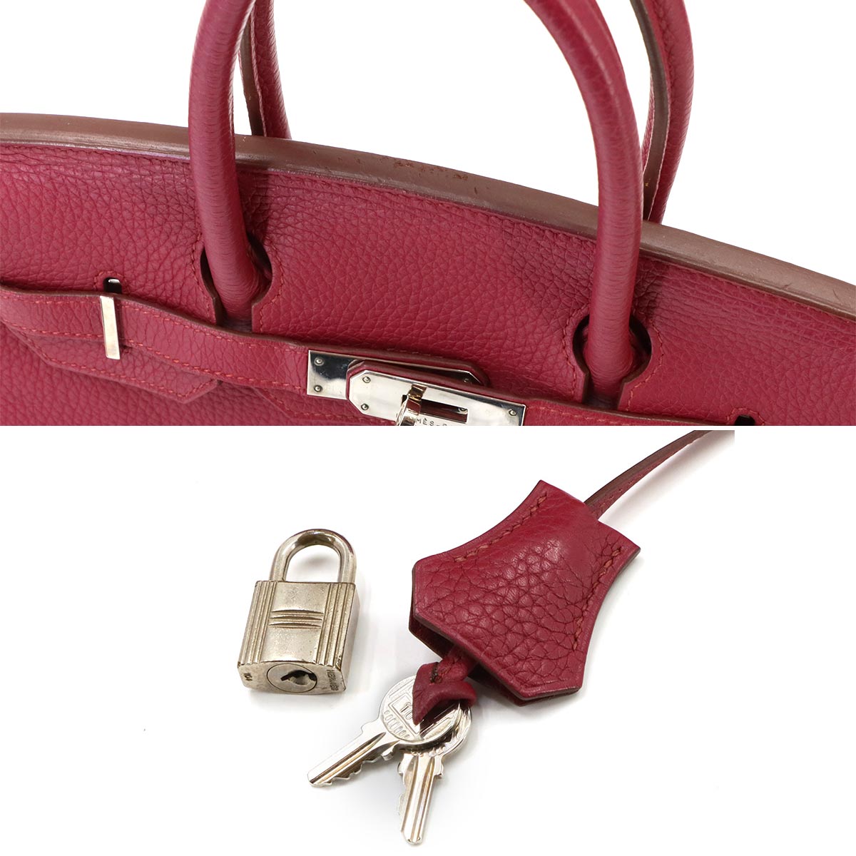 Birkin 30 Taurillon Clemence Ruby Hand Bag