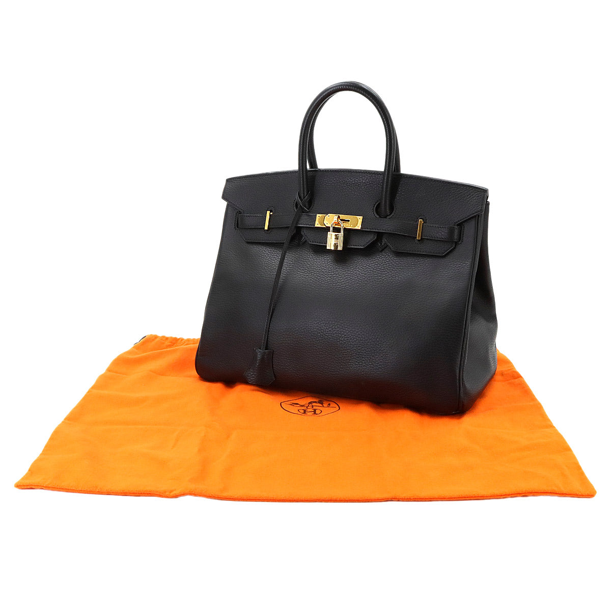 Birkin 35 Ardennes Leather Black Hand Bag Purse