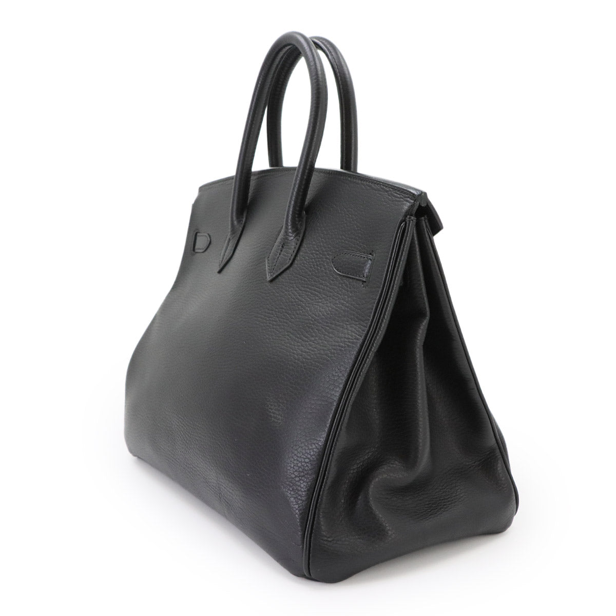 Birkin 35 Ardennes Leather Black Hand Bag Purse