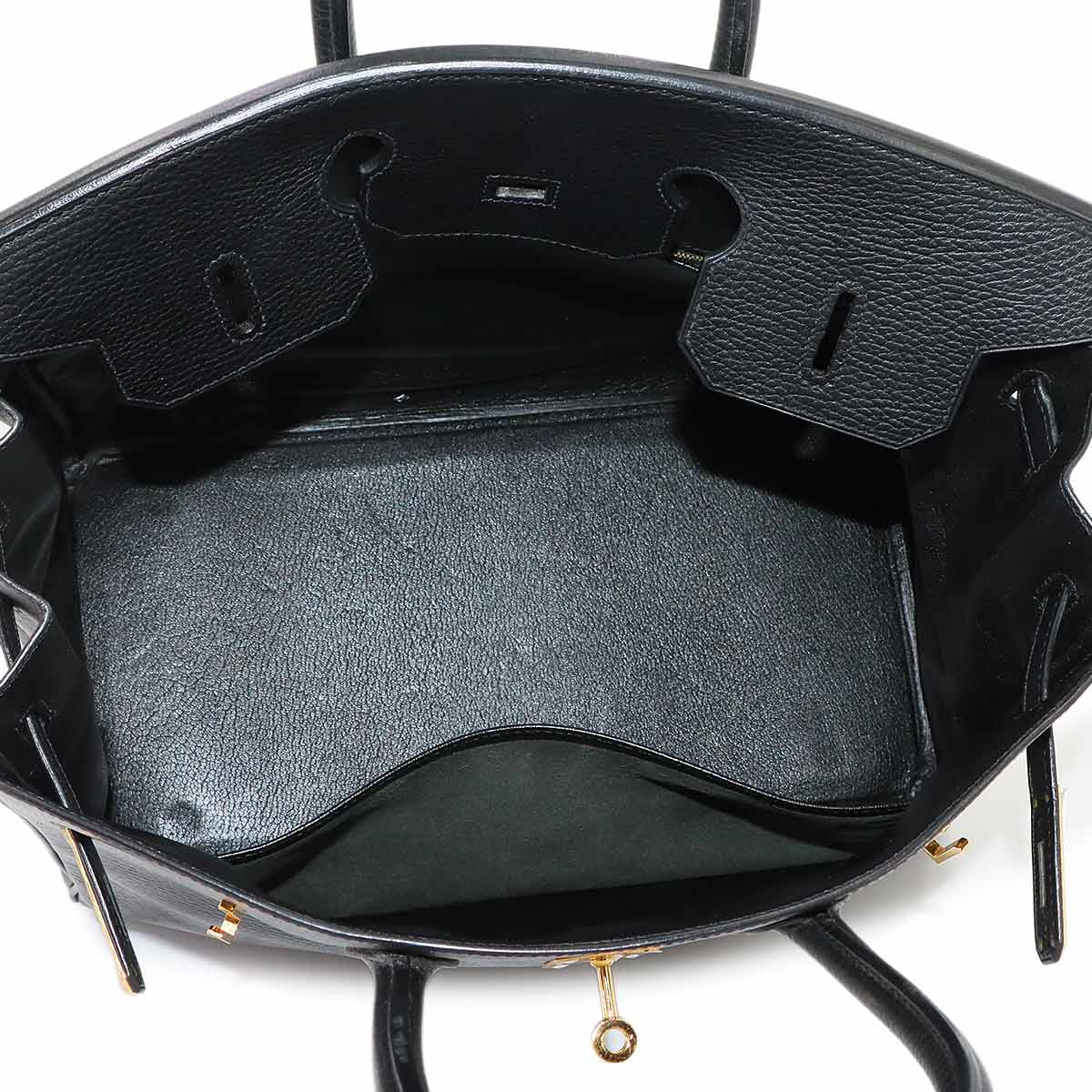 Birkin 35 Ardennes Leather Black Hand Bag Purse