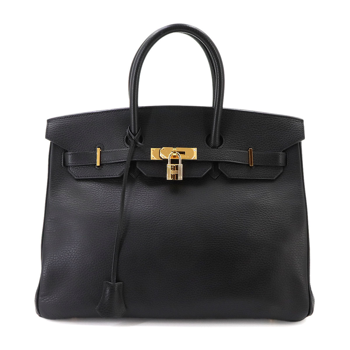 Birkin 35 Ardennes Leather Black Hand Bag Purse