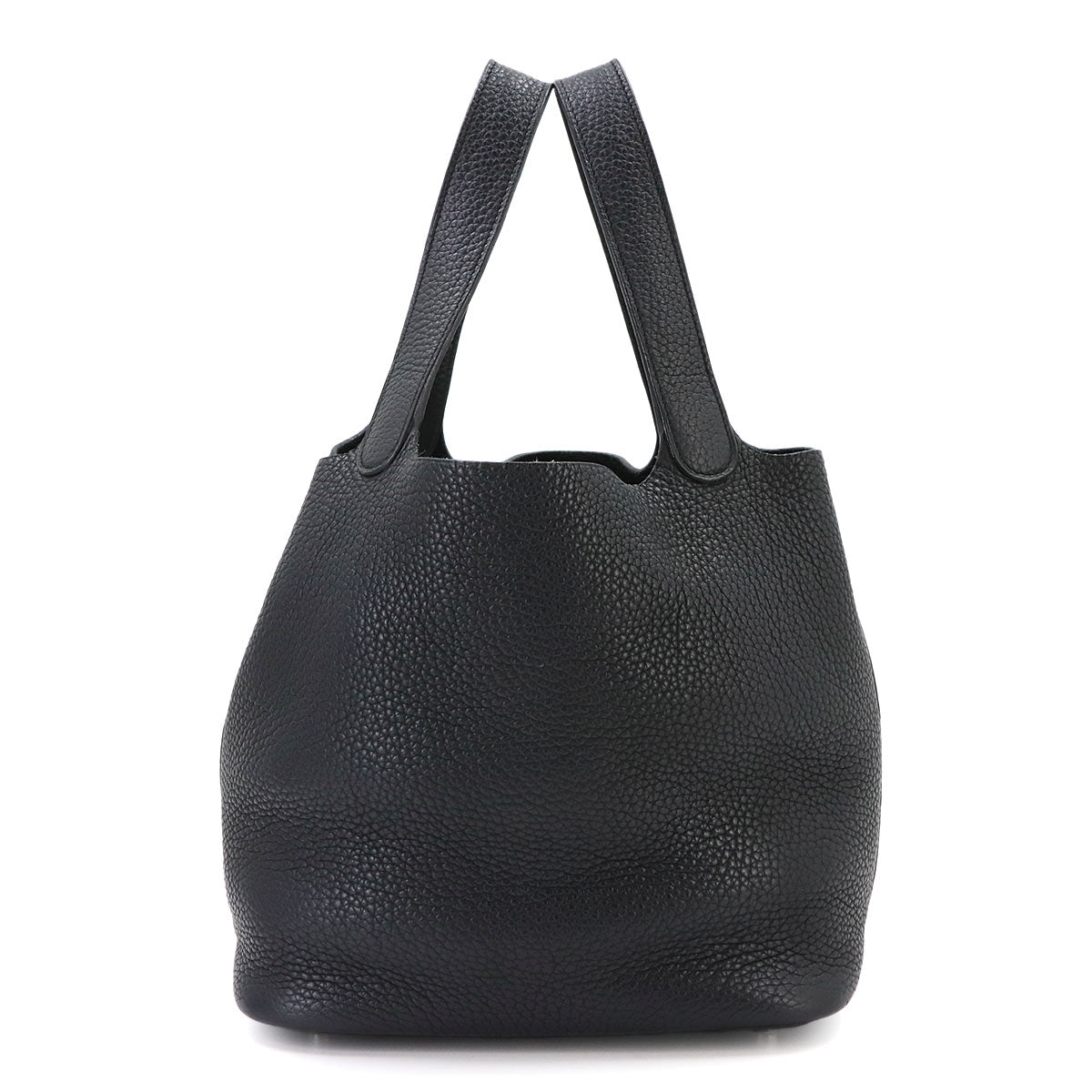 Picotin Lock MM Hand Bag Taurillon Clemence Black Purse