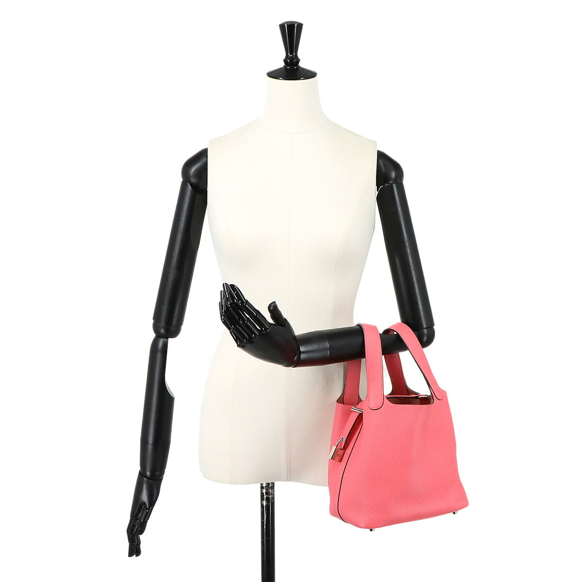 Picotin Lock PM Hand Bag Taurillon Clemence Rose Azalee