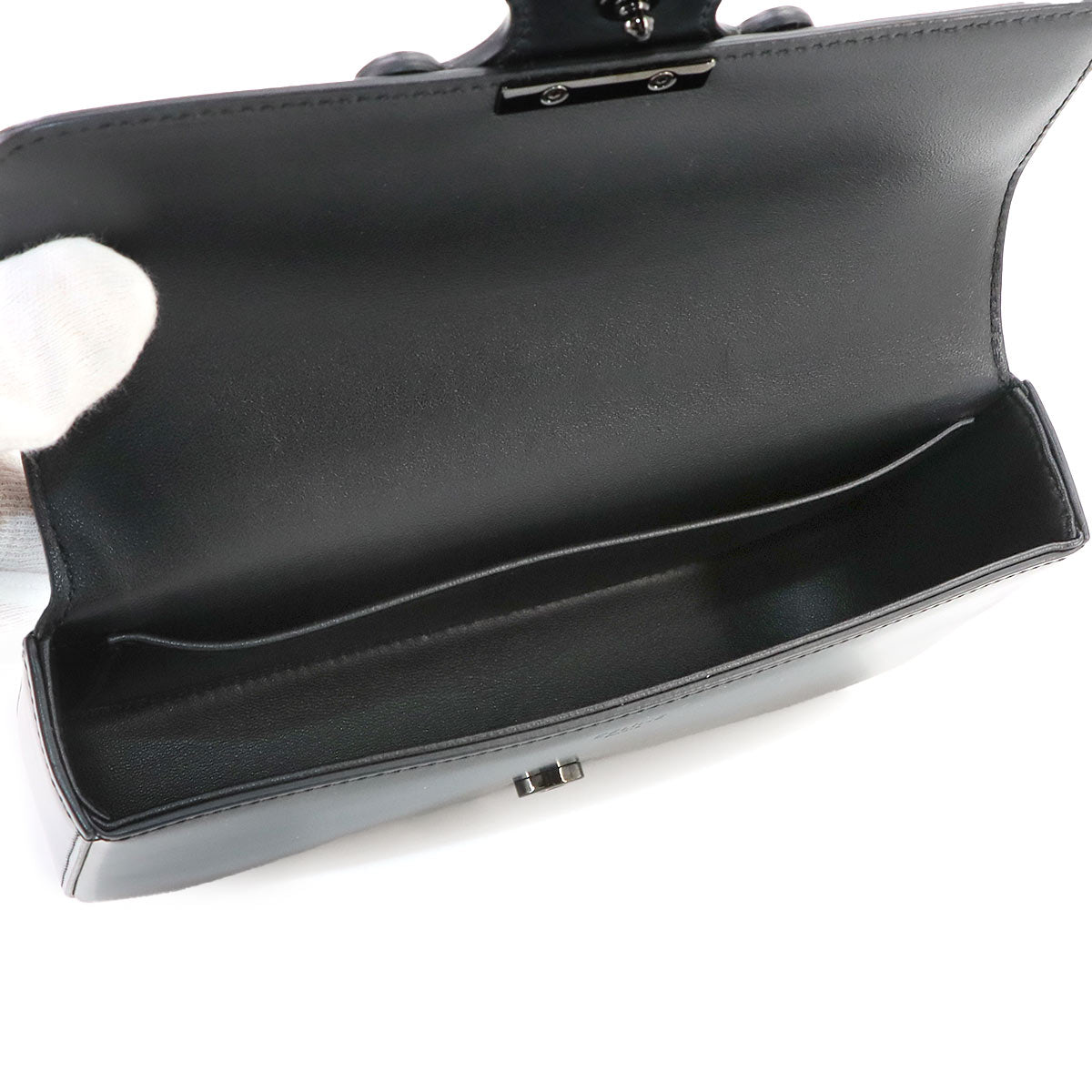 Cuir Triomphe Chain Shoulder Bag Leather Black 199243BF4 Purse