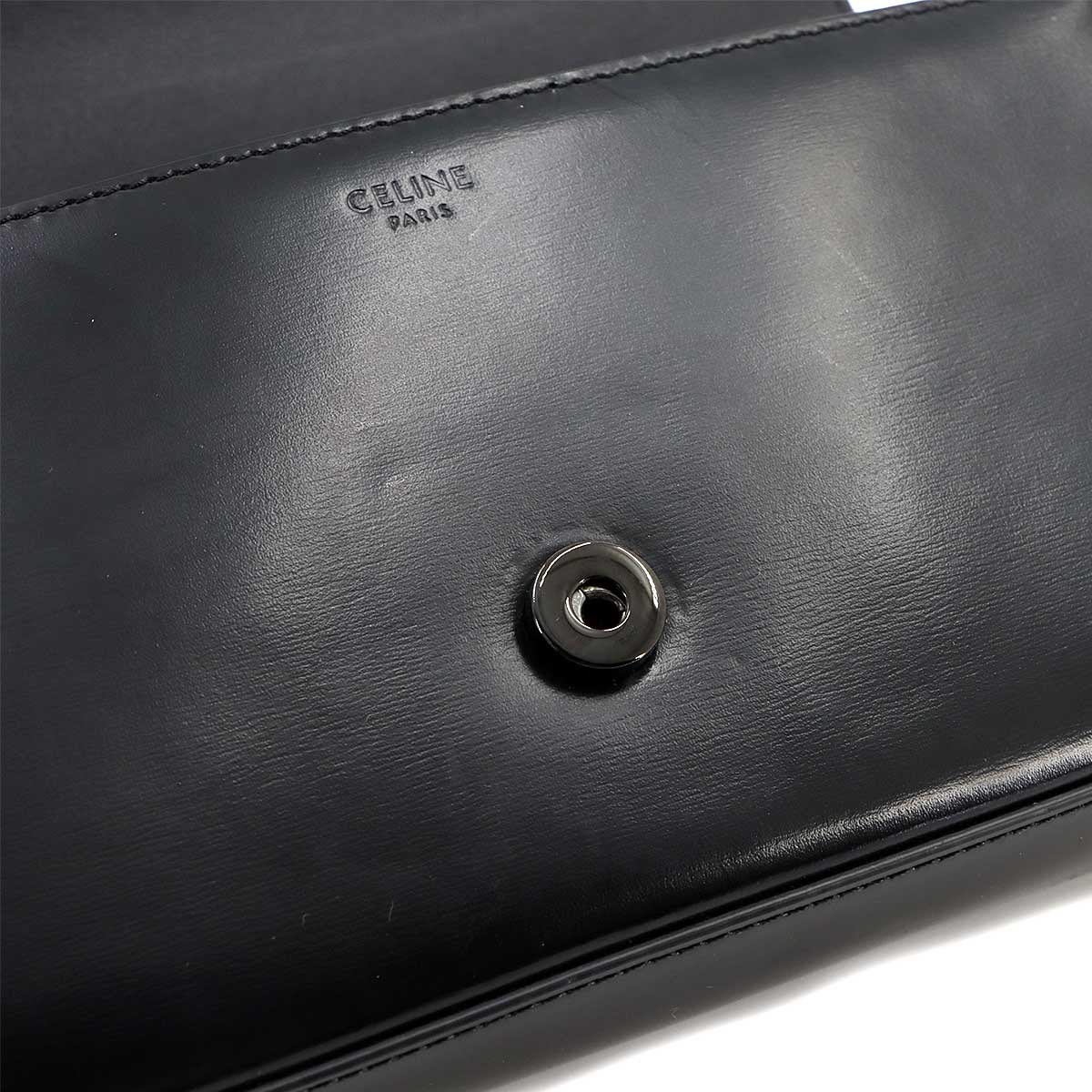 Cuir Triomphe Chain Shoulder Bag Leather Black 199243BF4 Purse