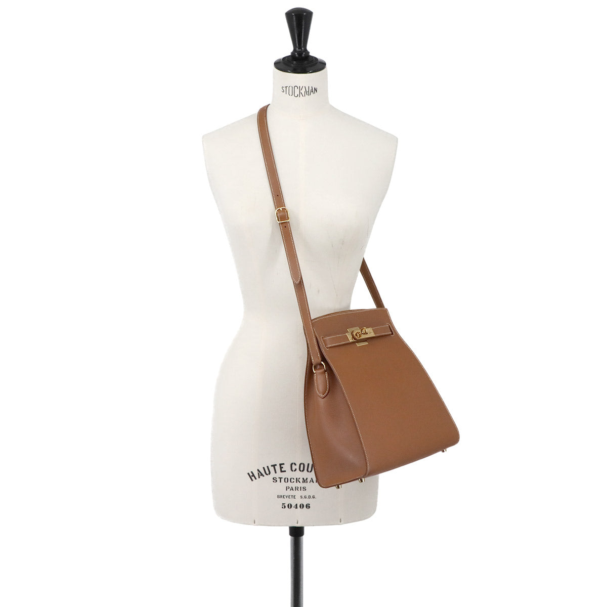 HERMES Kelly Sport MM Shoulder Bag Couchevel Epsom Gold Vintage Purse
