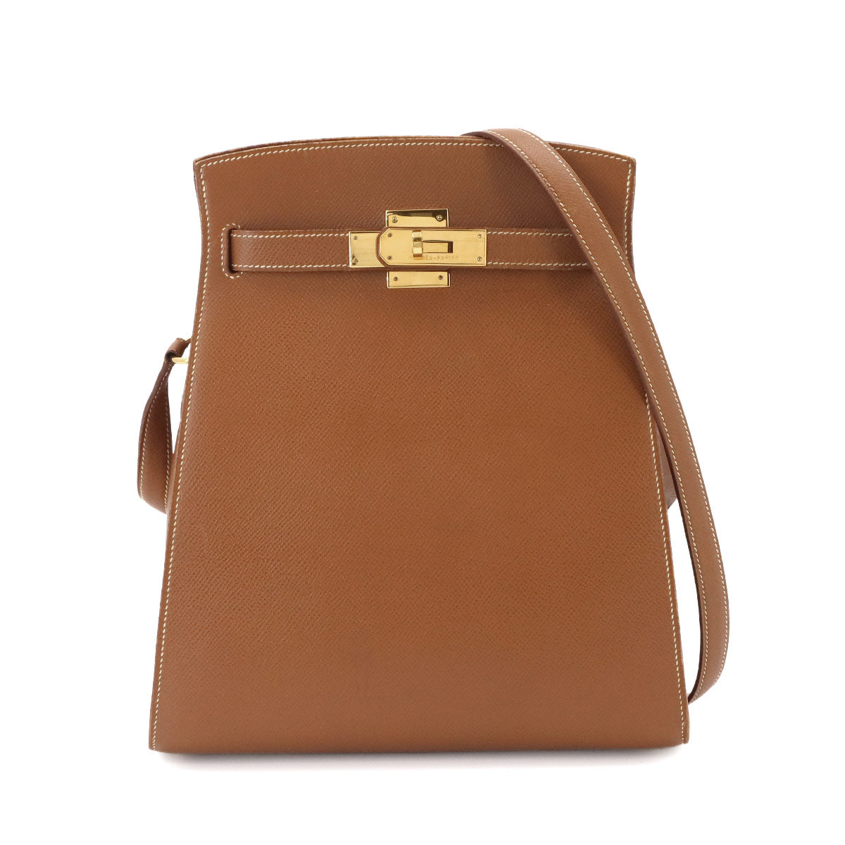 HERMES Kelly Sport MM Shoulder Bag Couchevel Epsom Gold Vintage Purse
