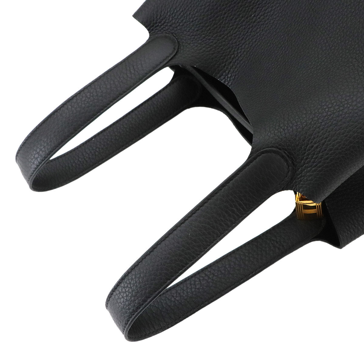 Picotin Lock MM Hand Bag Taurillon Clemence Black Purse