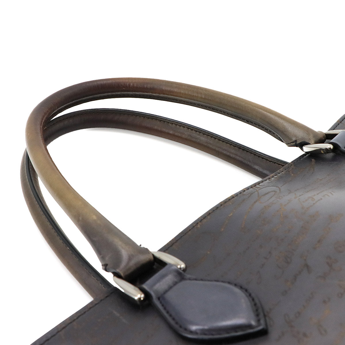 Calligraphy Toujours Tote Bag Venezia Leather Gray Purse