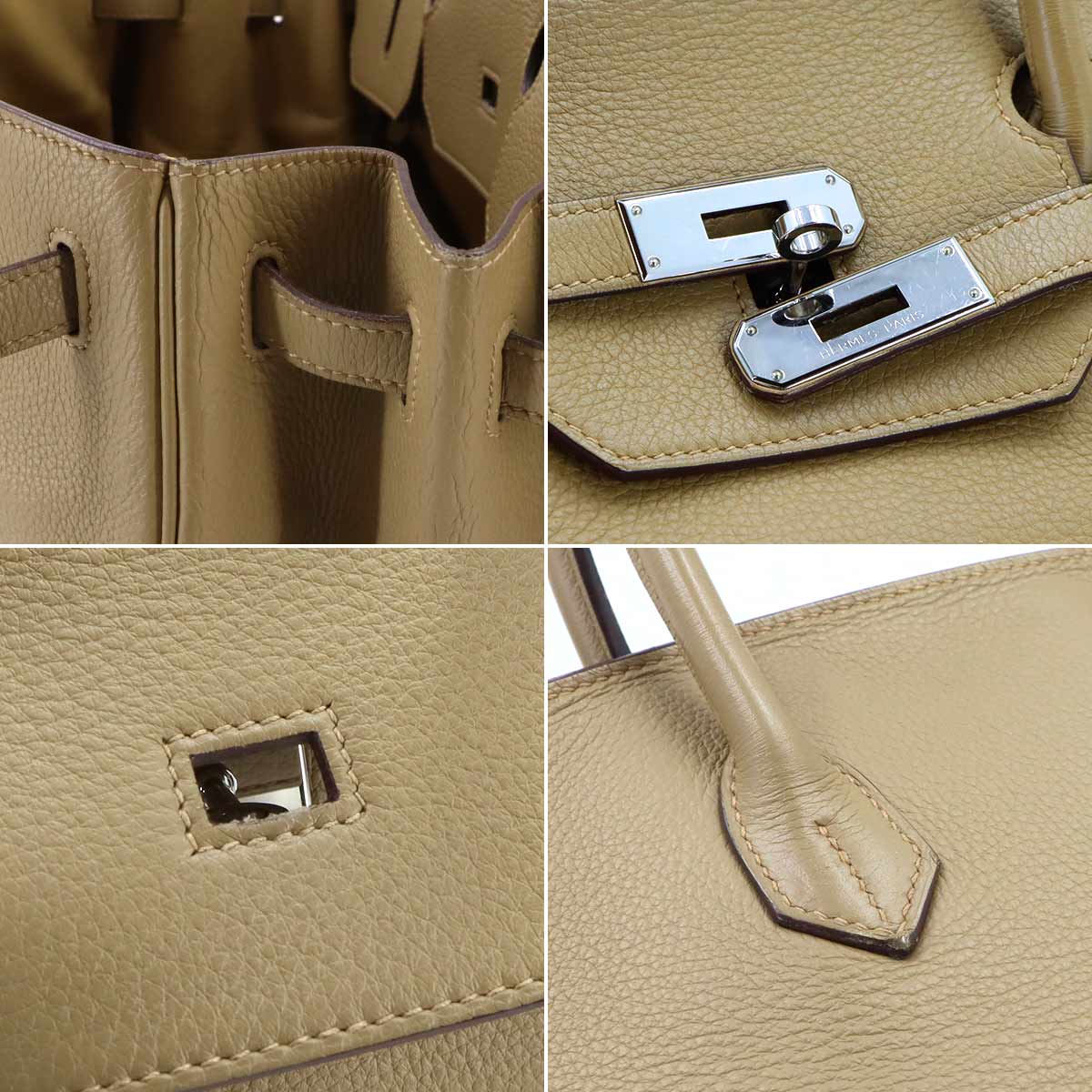 Birkin 40 Taurillon Clemence Beige Hand Bag Purse