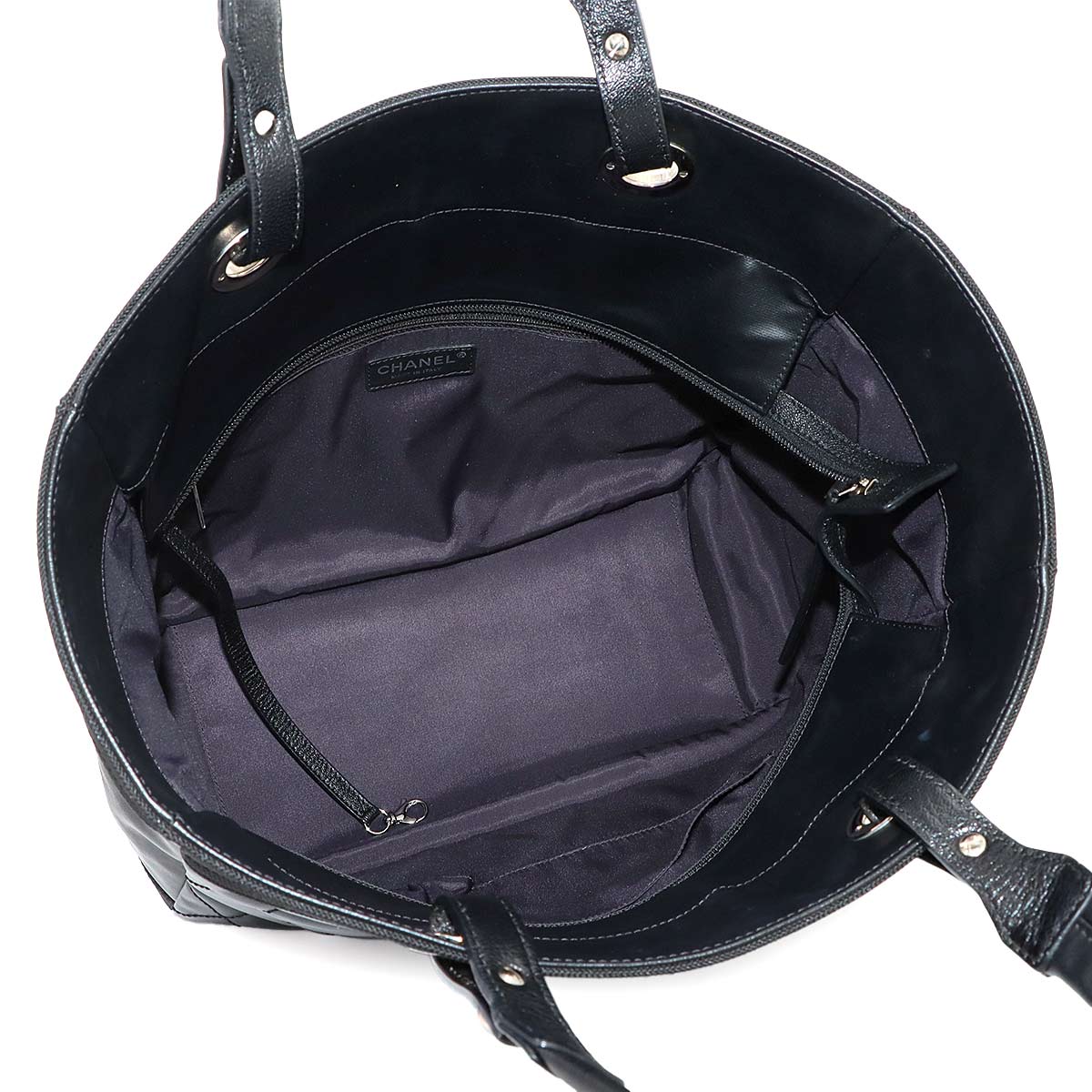 Paris Biarritz MM Tote Bag PVC Nylon Leather Black A34209