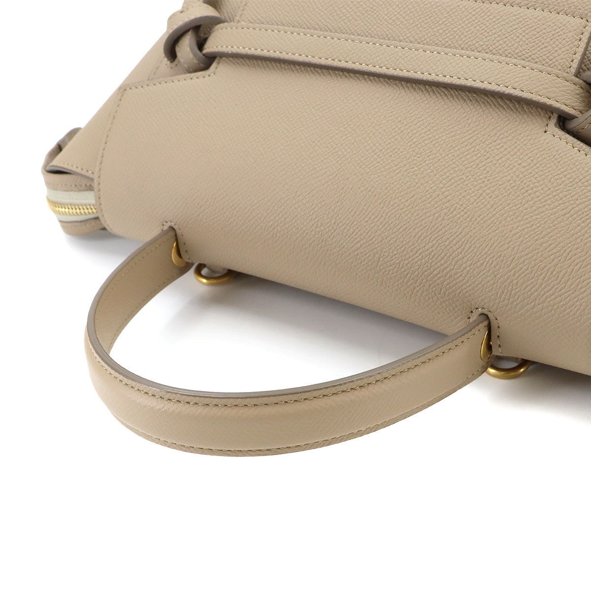 Belt Bag Micro Hand Shoulder Bag Leather Beige 189153