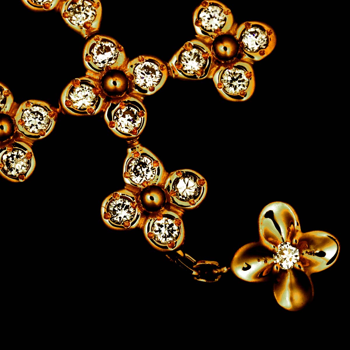 Diamond 0.14ct Necklace 18K Pink Gold 750