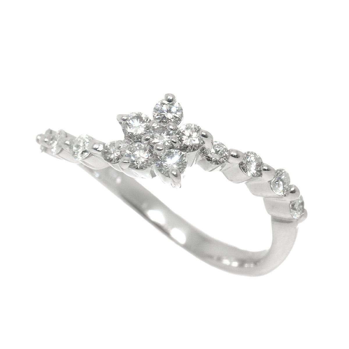 Diamond 0.45ct Ring 18K WG 750 Size5.5-5.75(US)