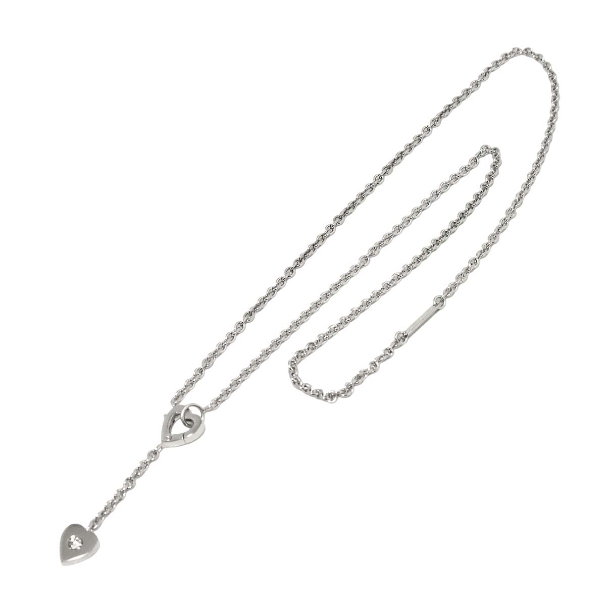 Heart Diamond Necklace 18K White Gold 750