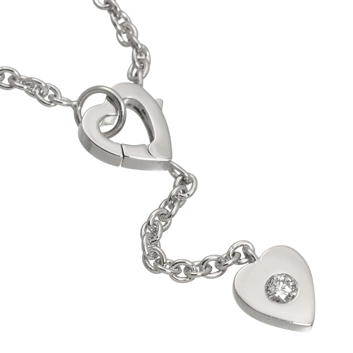Heart Diamond Necklace 18K White Gold 750