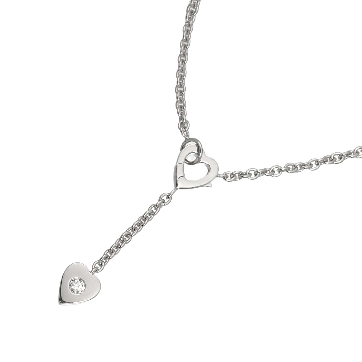 Heart Diamond Necklace 18K White Gold 750