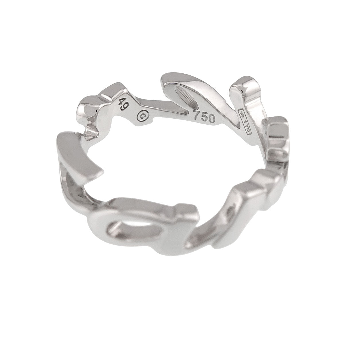 Signature Logo Ring 18K White Gold 750 Size49 4.75-5(US)
