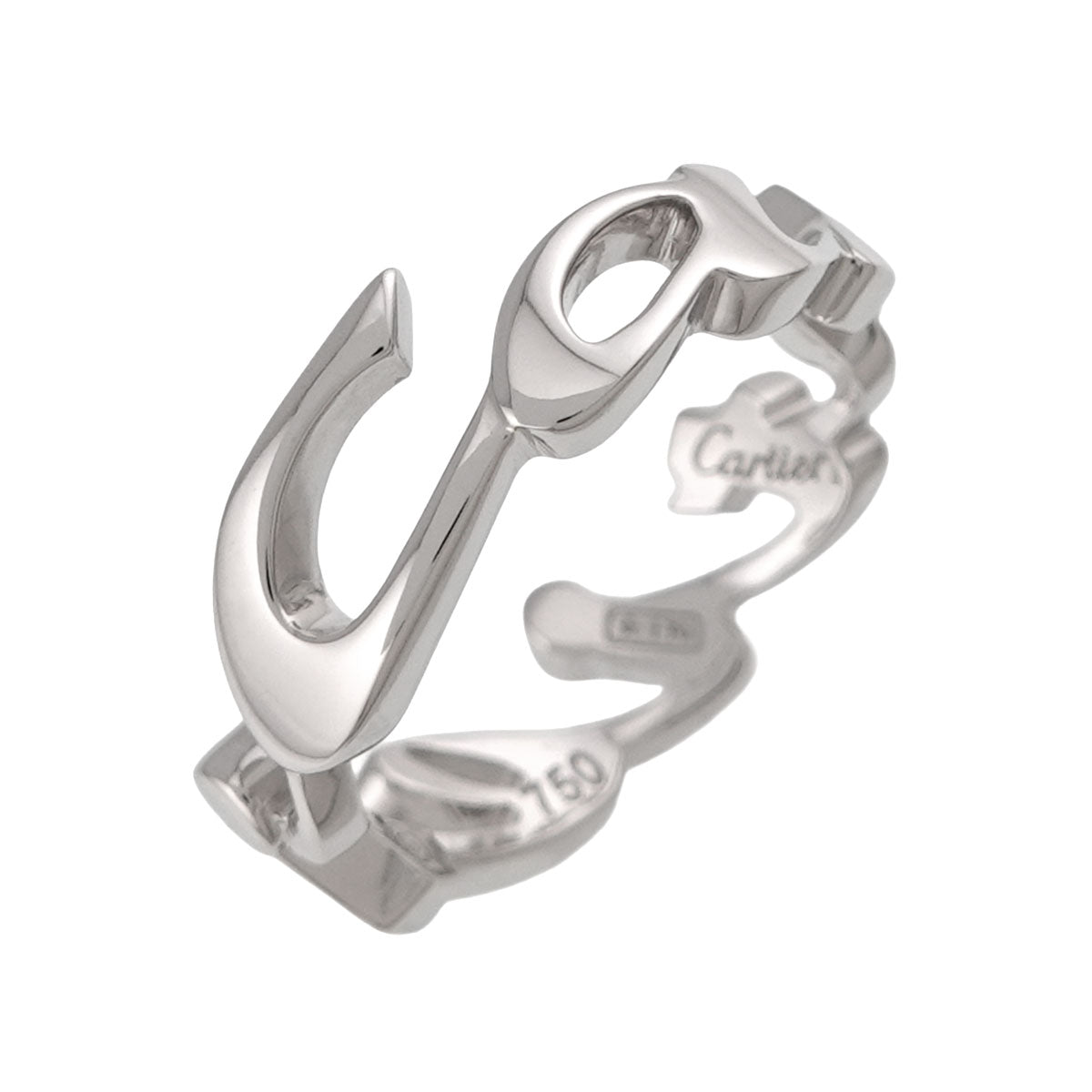 Signature Logo Ring 18K White Gold 750 Size49 4.75-5(US)